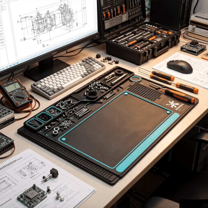 Electronics Repair Bench - Multifunktionale Schweißarbeitsmatte aus Silikon mit Schraubenhalter