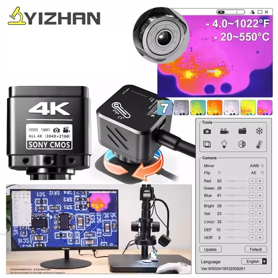 Electronics Repair In Usa - YIZHAN Wärmebildkamera 256*192 Pixel 4K Elektronik-Löt-Mikroskopkamera